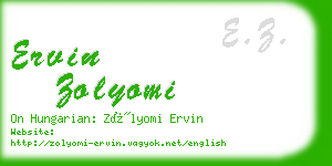 ervin zolyomi business card